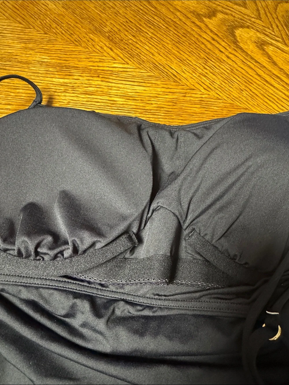 Michael Kors NWT M Black TIE SIDE GROMMETS Adjustable underwire TANKINI TOP
